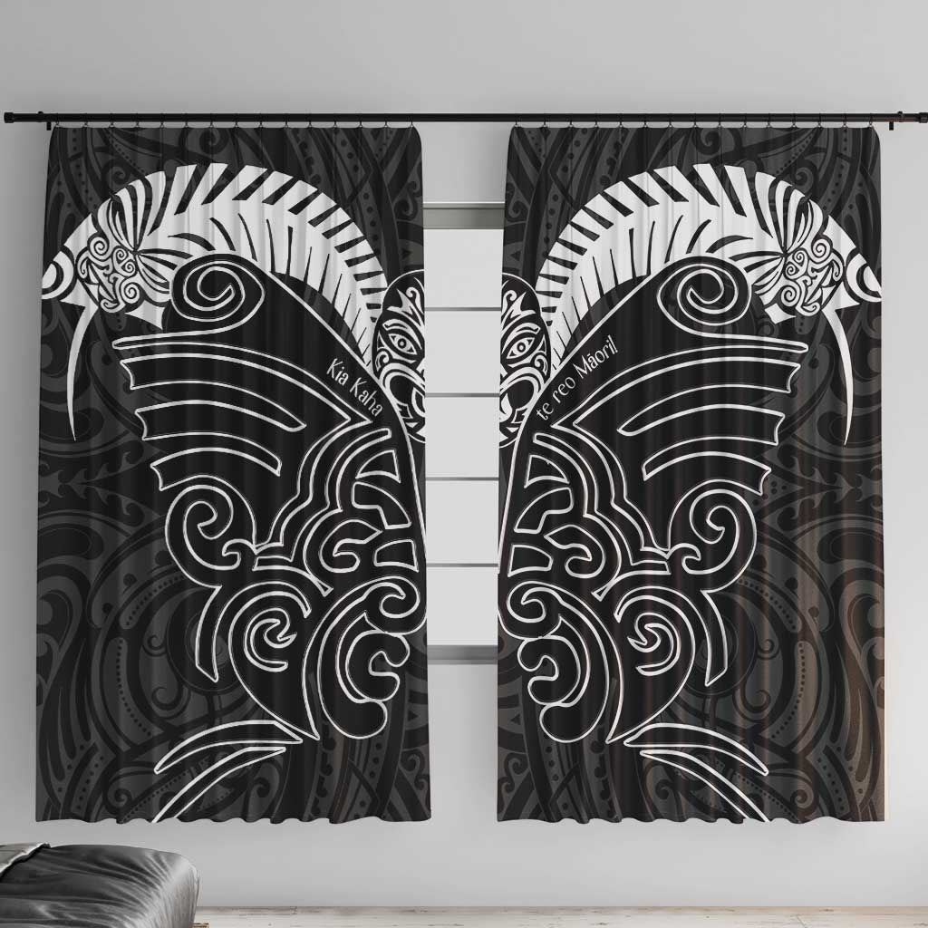 Kia Kaha Te Reo Maori Window Curtain Aotearoa Hei Tiki With Hongi