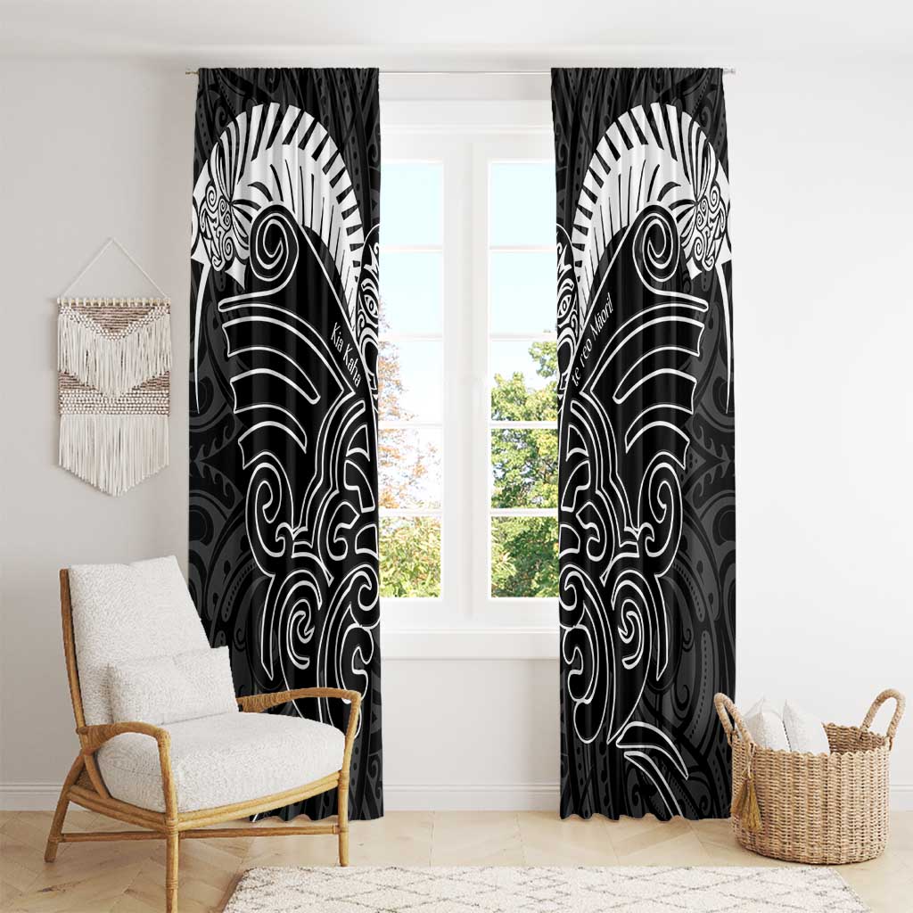 Kia Kaha Te Reo Maori Window Curtain Aotearoa Hei Tiki With Hongi