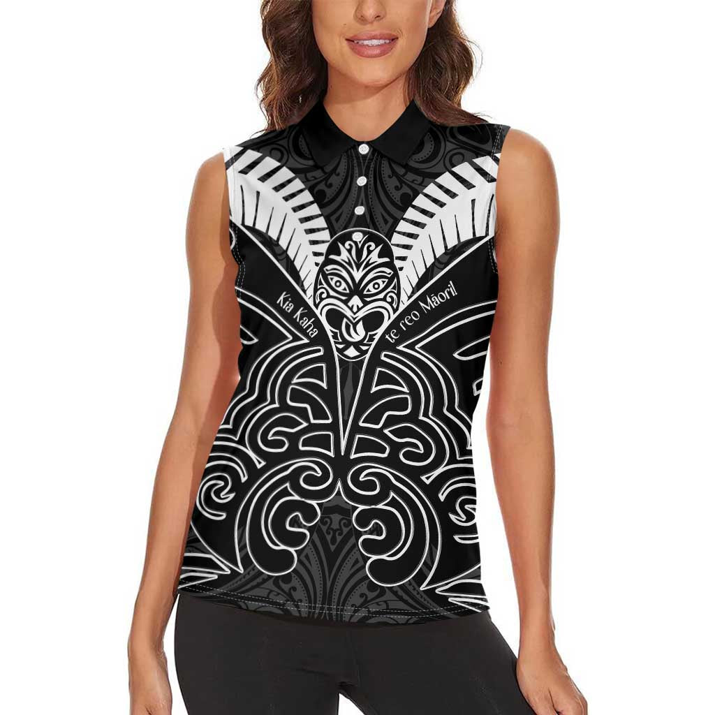 Kia Kaha Te Reo Maori Women Sleeveless Polo Shirt Aotearoa Hei Tiki With Hongi