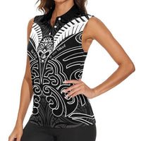 Kia Kaha Te Reo Maori Women Sleeveless Polo Shirt Aotearoa Hei Tiki With Hongi