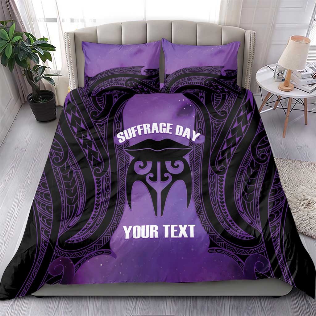 Personalised New Zealand Suffrage Day Bedding Set Maori Tattoo Galaxy Vibe - Polynesian Pride