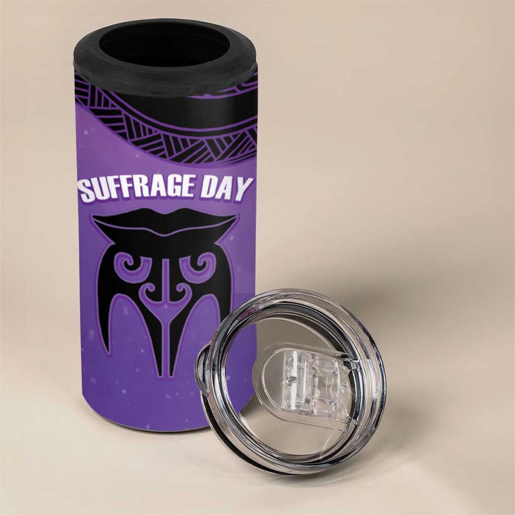 Personalised New Zealand Suffrage Day 4 in 1 Can Cooler Tumbler Maori Tattoo Galaxy Vibe LT14 - Polynesian Pride