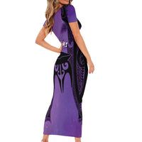 Personalised New Zealand Suffrage Day Family Matching Short Sleeve Bodycon Dress and Hawaiian Shirt Maori Tattoo Galaxy Vibe LT14 - Polynesian Pride