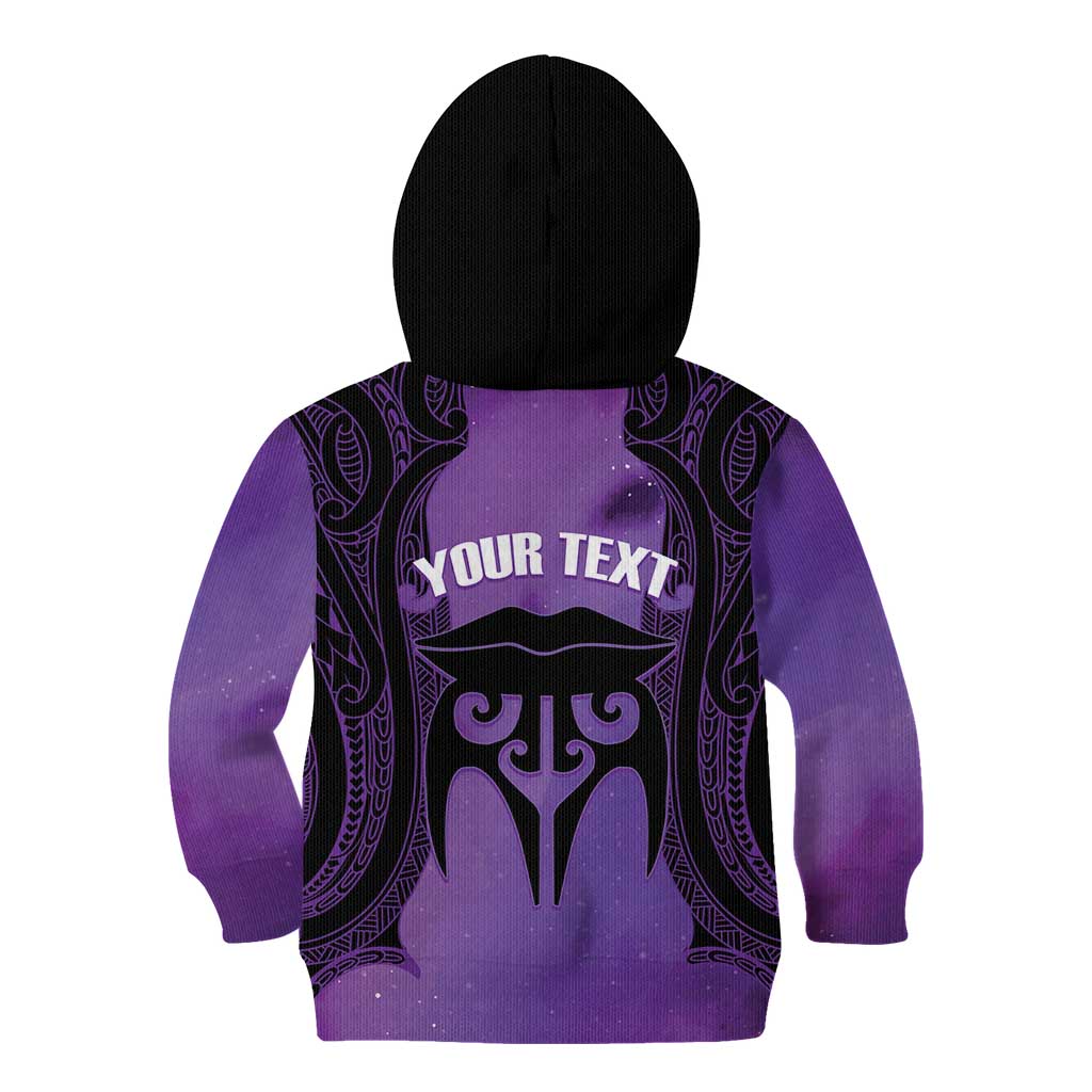 Personalised New Zealand Suffrage Day Kid Hoodie Maori Tattoo Galaxy Vibe - Polynesian Pride
