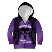 Personalised New Zealand Suffrage Day Kid Hoodie Maori Tattoo Galaxy Vibe - Polynesian Pride