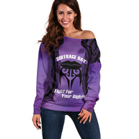 Personalised New Zealand Suffrage Day Off Shoulder Sweater Maori Tattoo Galaxy Vibe - Polynesian Pride