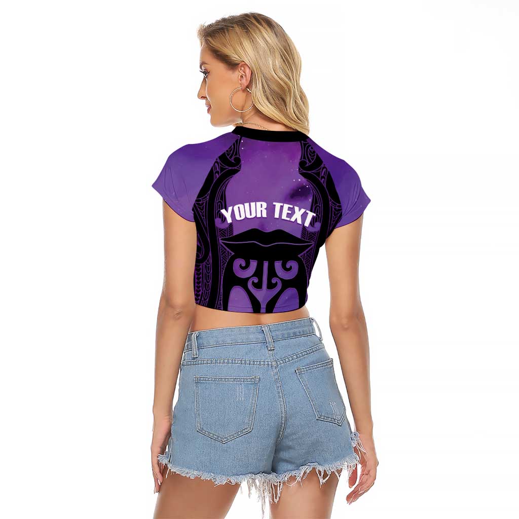Personalised New Zealand Suffrage Day Raglan Cropped T Shirt Maori Tattoo Galaxy Vibe LT14 - Polynesian Pride