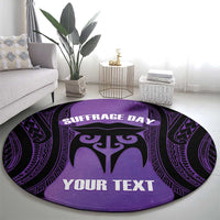 Personalised New Zealand Suffrage Day Round Carpet Maori Tattoo Galaxy Vibe - Polynesian Pride
