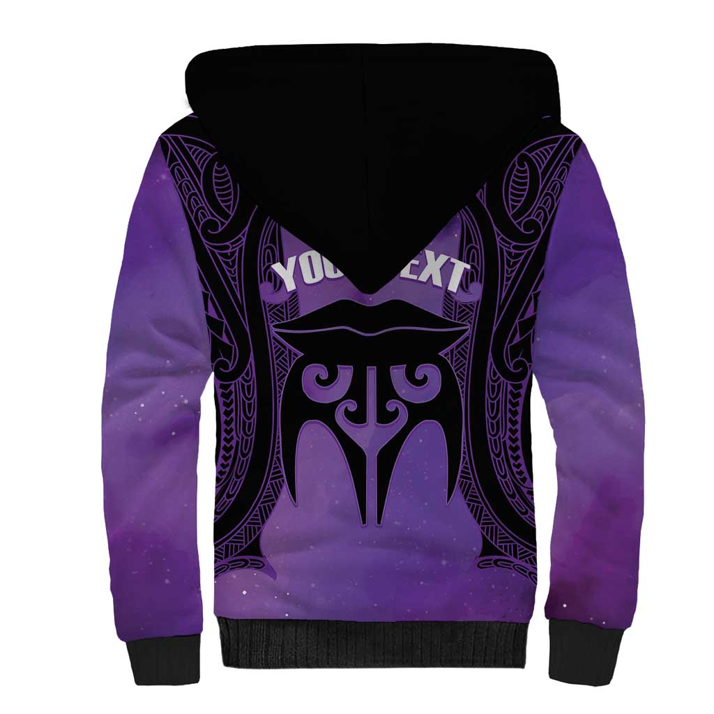 Personalised New Zealand Suffrage Day Sherpa Hoodie Maori Tattoo Galaxy Vibe - Polynesian Pride