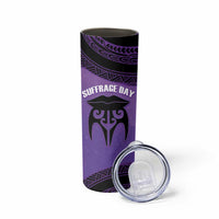 Personalised New Zealand Suffrage Day Skinny Tumbler Maori Tattoo Galaxy Vibe - Polynesian Pride