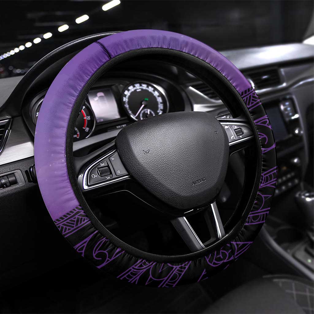 New Zealand Suffrage Day Steering Wheel Cover Maori Tattoo Galaxy Vibe - Polynesian Pride