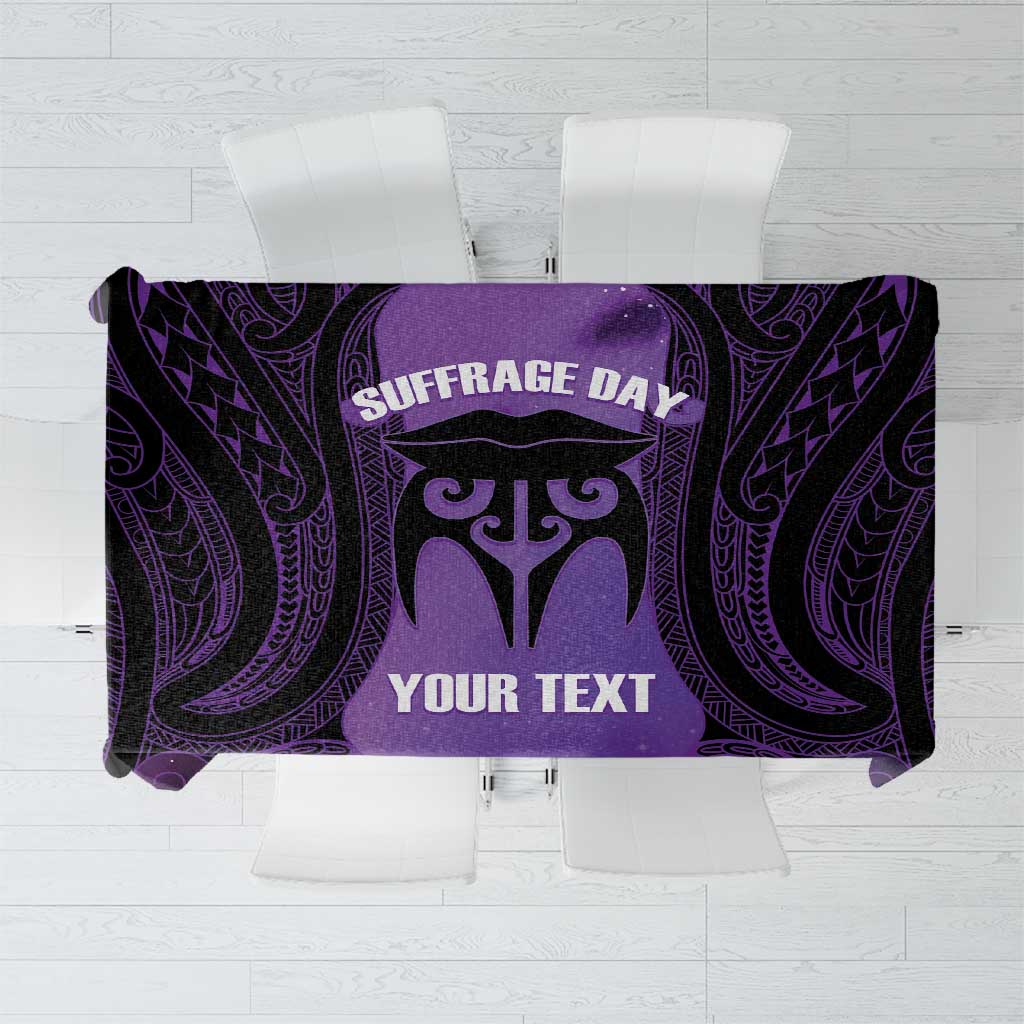 Personalised New Zealand Suffrage Day Tablecloth Maori Tattoo Galaxy Vibe LT14 Purple - Polynesian Pride