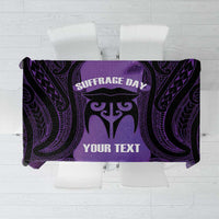 Personalised New Zealand Suffrage Day Tablecloth Maori Tattoo Galaxy Vibe LT14 Purple - Polynesian Pride