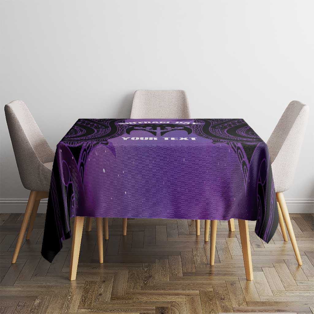 Personalised New Zealand Suffrage Day Tablecloth Maori Tattoo Galaxy Vibe LT14 - Polynesian Pride