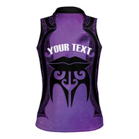 Personalised New Zealand Suffrage Day Women Sleeveless Polo Shirt Maori Tattoo Galaxy Vibe - Polynesian Pride