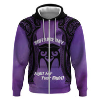 Personalised New Zealand Suffrage Day Zip Hoodie Maori Tattoo Galaxy Vibe - Polynesian Pride