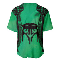 Personalised Moko Kauae New Zealand Baseball Jersey Maori Chin Tattoo Green LT14 - Polynesian Pride
