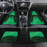 Personalised Moko Kauae New Zealand Car Mats Maori Chin Tattoo Green LT14 Set 4pcs Green - Polynesian Pride