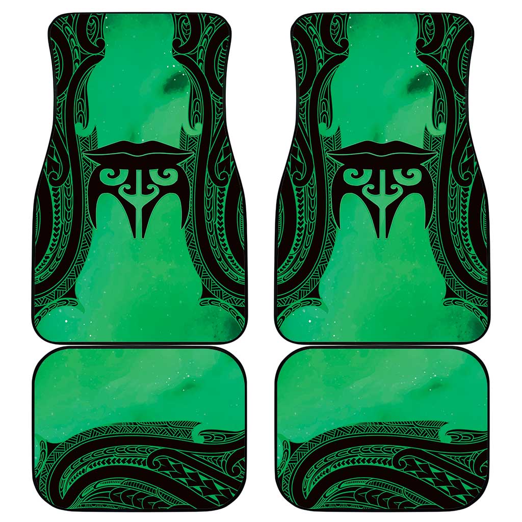 Personalised Moko Kauae New Zealand Car Mats Maori Chin Tattoo Green LT14 - Polynesian Pride