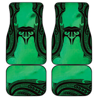 Personalised Moko Kauae New Zealand Car Mats Maori Chin Tattoo Green LT14 - Polynesian Pride