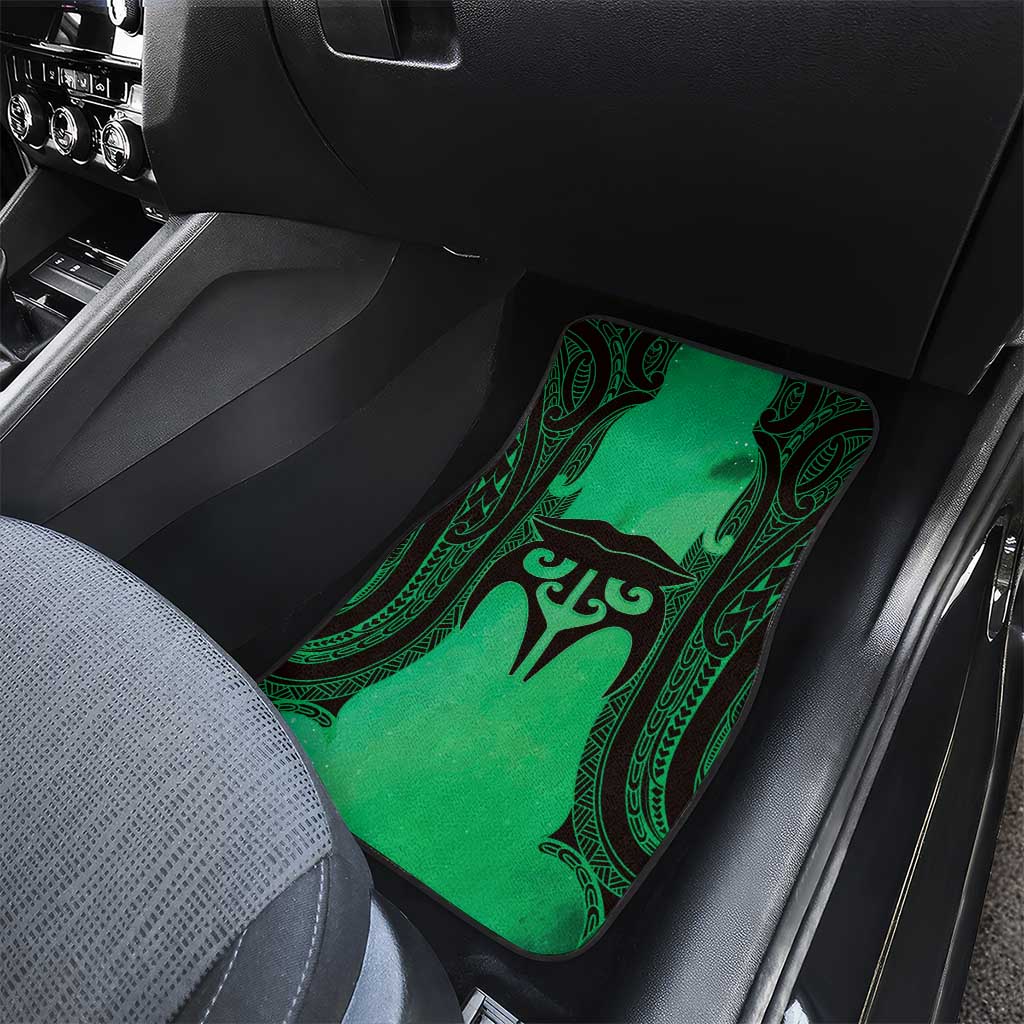 Personalised Moko Kauae New Zealand Car Mats Maori Chin Tattoo Green LT14 - Polynesian Pride