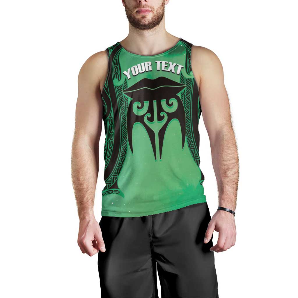 Personalised Moko Kauae New Zealand Men Tank Top Maori Chin Tattoo Green LT14 - Polynesian Pride