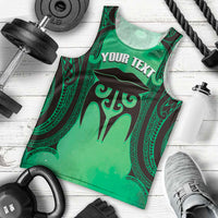 Personalised Moko Kauae New Zealand Men Tank Top Maori Chin Tattoo Green LT14 - Polynesian Pride