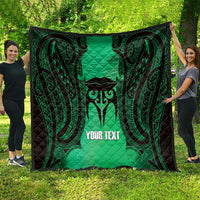 Personalised Moko Kauae New Zealand Quilt Maori Chin Tattoo Green LT14 - Polynesian Pride