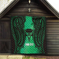 Personalised Moko Kauae New Zealand Quilt Maori Chin Tattoo Green LT14 - Polynesian Pride