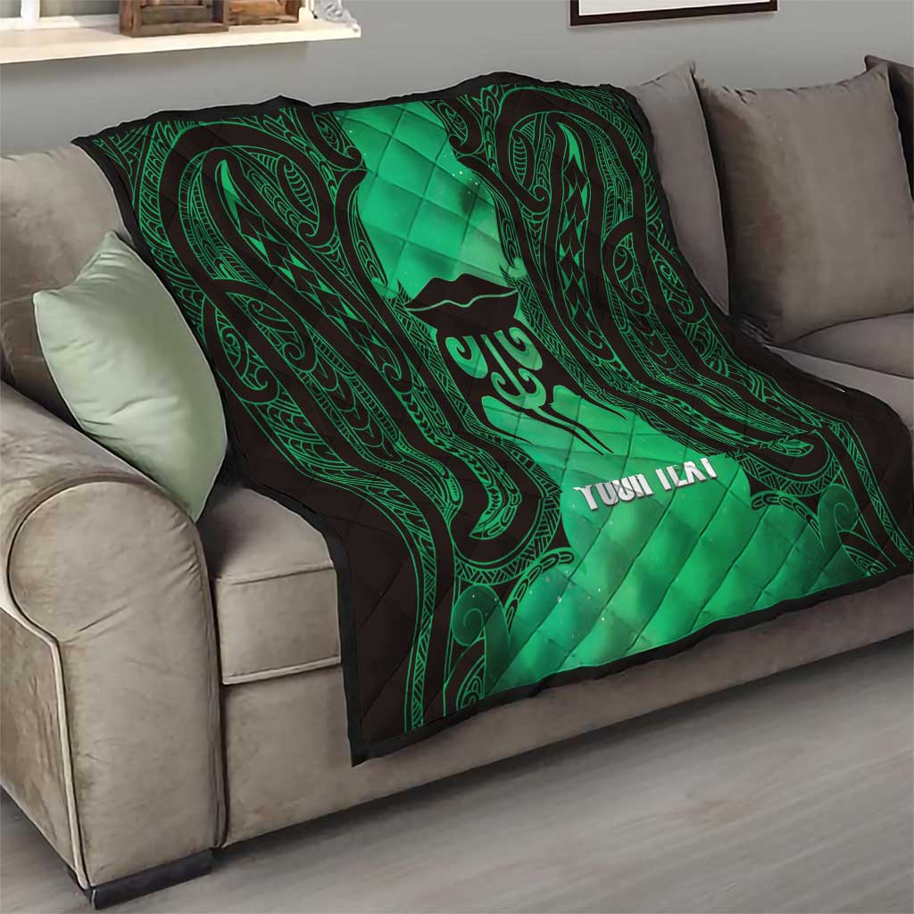 Personalised Moko Kauae New Zealand Quilt Maori Chin Tattoo Green LT14 - Polynesian Pride