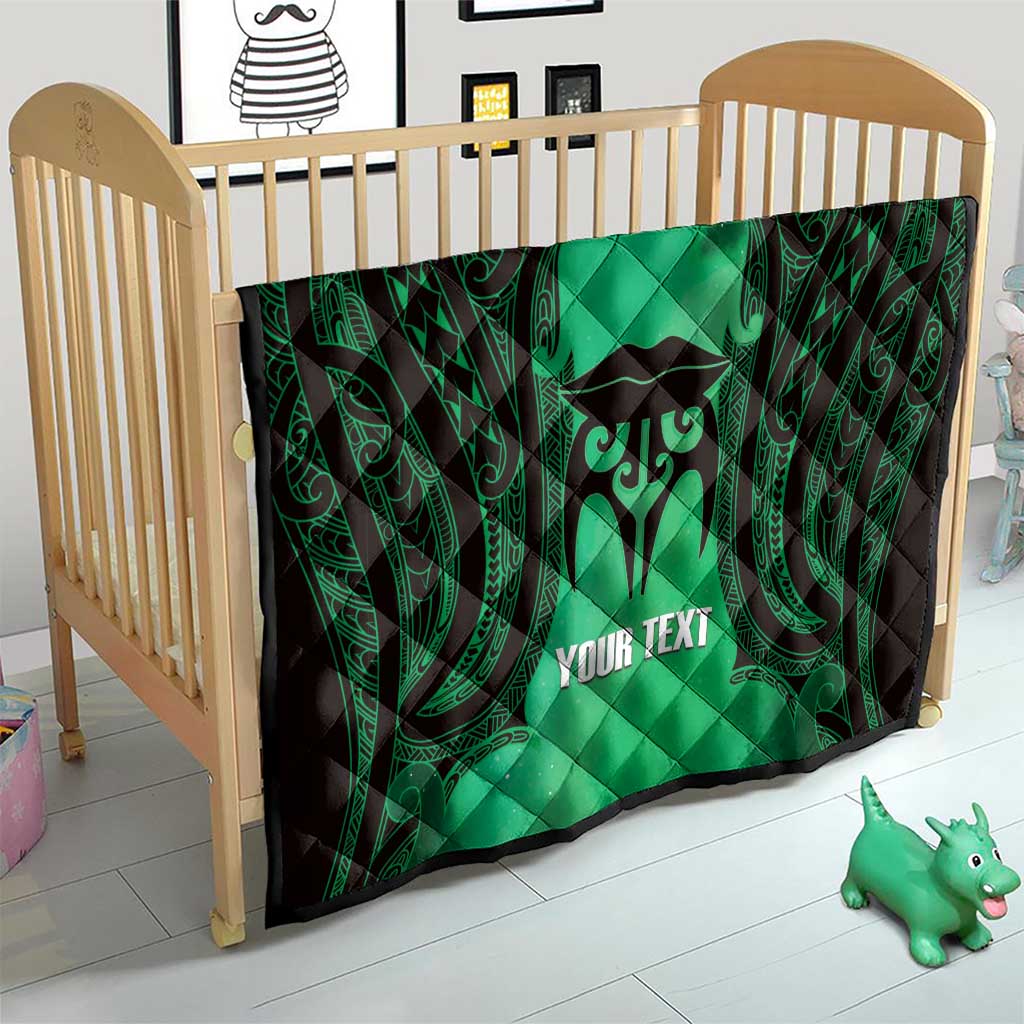 Personalised Moko Kauae New Zealand Quilt Maori Chin Tattoo Green LT14 - Polynesian Pride