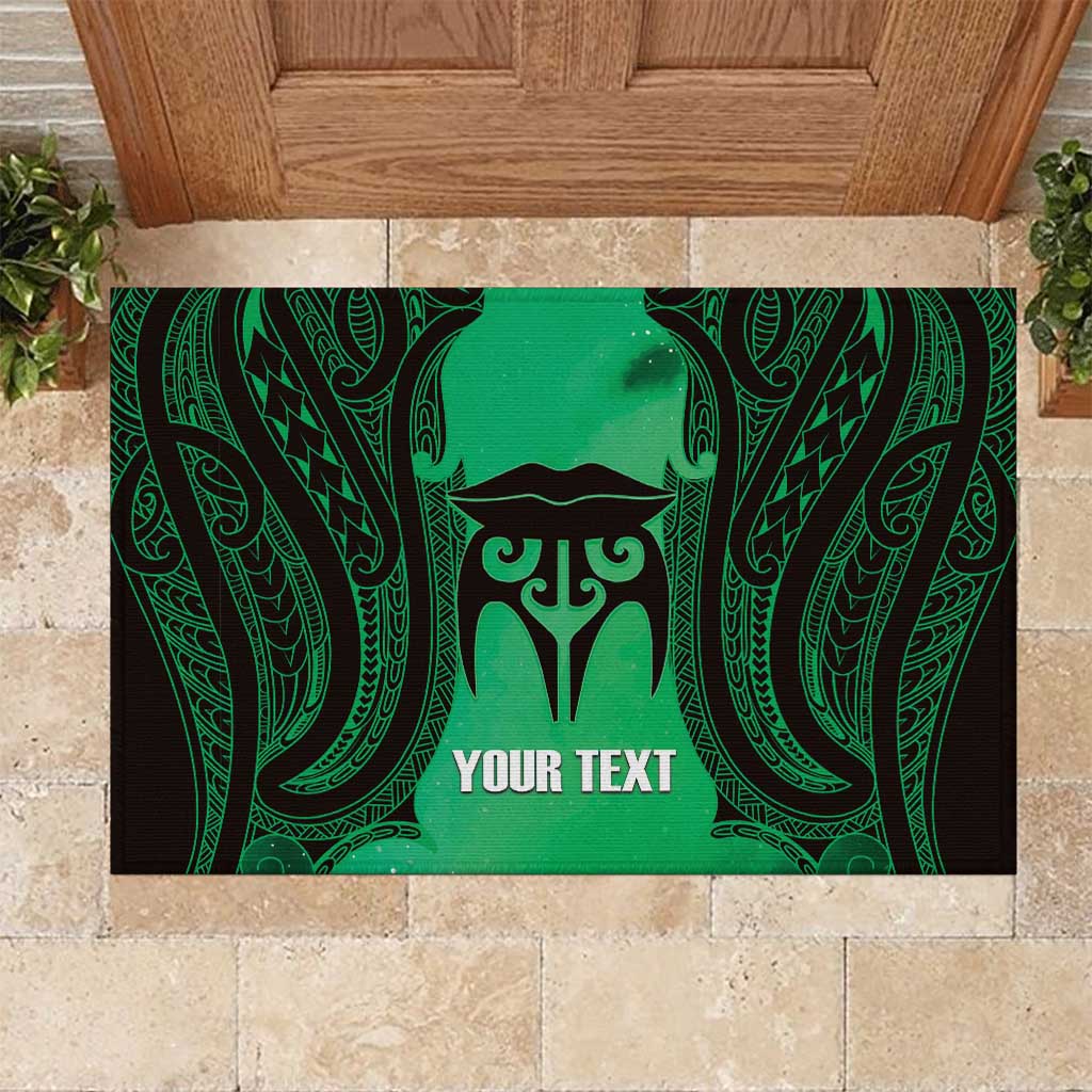 Personalised Moko Kauae New Zealand Rubber Doormat Maori Chin Tattoo Green LT14 Green - Polynesian Pride