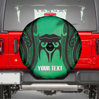 Personalised Moko Kauae New Zealand Spare Tire Cover Maori Chin Tattoo Green - Polynesian Pride