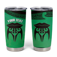 Personalised Moko Kauae New Zealand Tumbler Cup Maori Chin Tattoo Green - Polynesian Pride