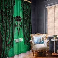 Personalised Moko Kauae New Zealand Window Curtain Maori Chin Tattoo Green LT14 - Polynesian Pride