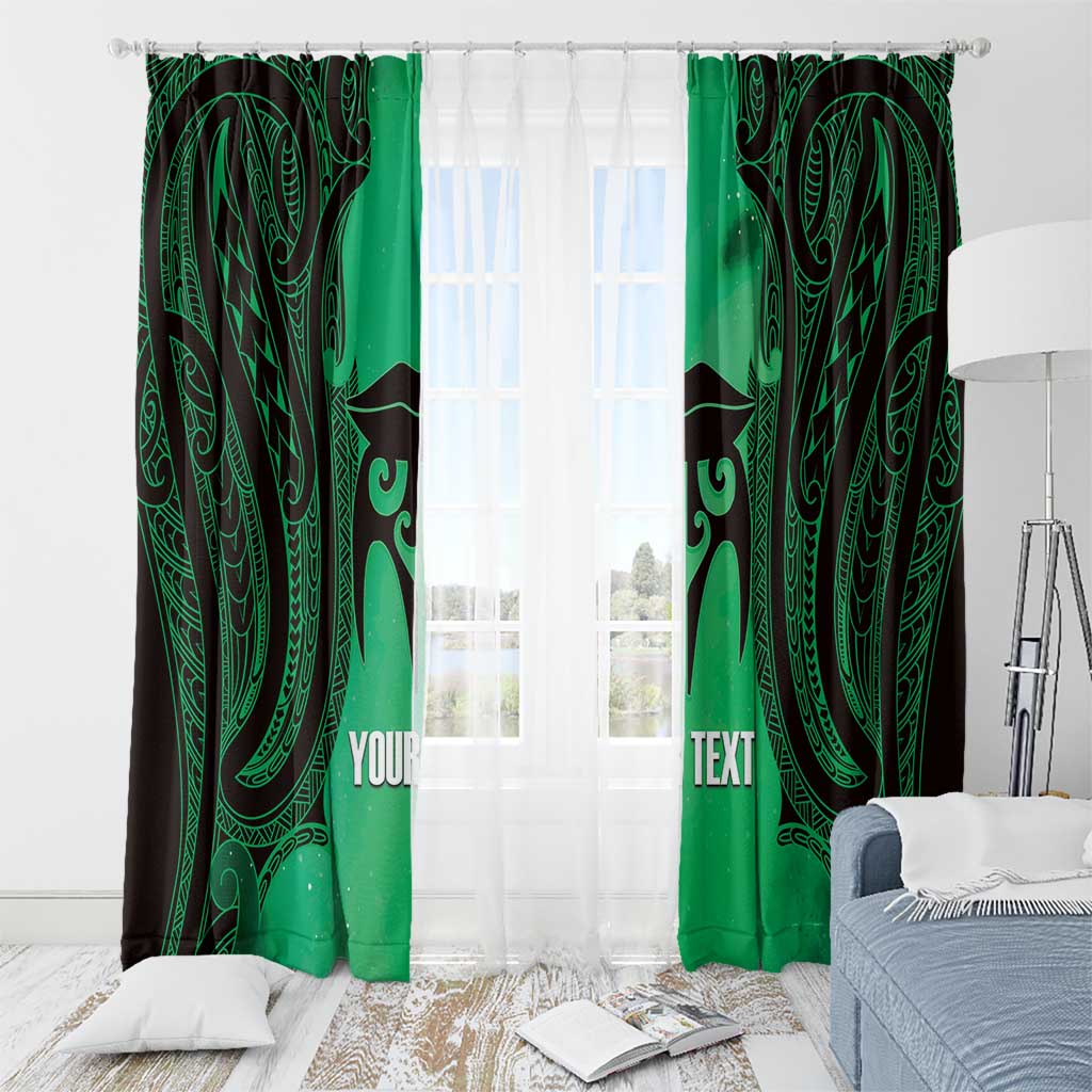 Personalised Moko Kauae New Zealand Window Curtain Maori Chin Tattoo Green LT14 - Polynesian Pride