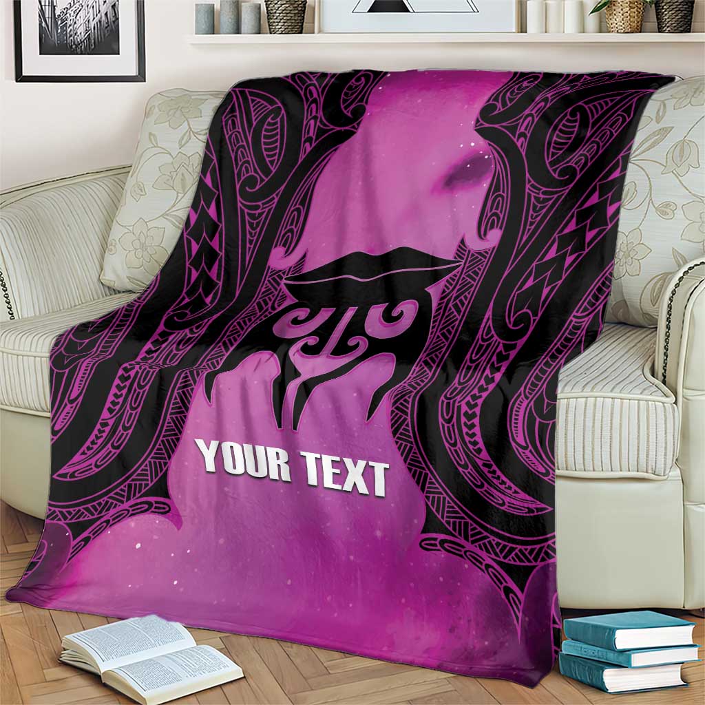 Personalised Moko Kauae New Zealand Blanket Maori Chin Tattoo Pink - Polynesian Pride