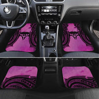 Personalised Moko Kauae New Zealand Car Mats Maori Chin Tattoo Pink LT14 Set 4pcs Pink - Polynesian Pride