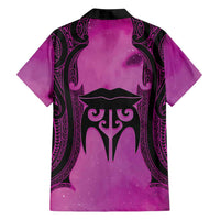 Personalised Moko Kauae New Zealand Family Matching Long Sleeve Bodycon Dress and Hawaiian Shirt Maori Chin Tattoo Pink LT14 - Polynesian Pride