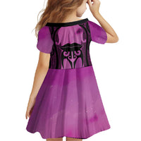 Personalised Moko Kauae New Zealand Family Matching Off Shoulder Maxi Dress and Hawaiian Shirt Maori Chin Tattoo Pink - Polynesian Pride