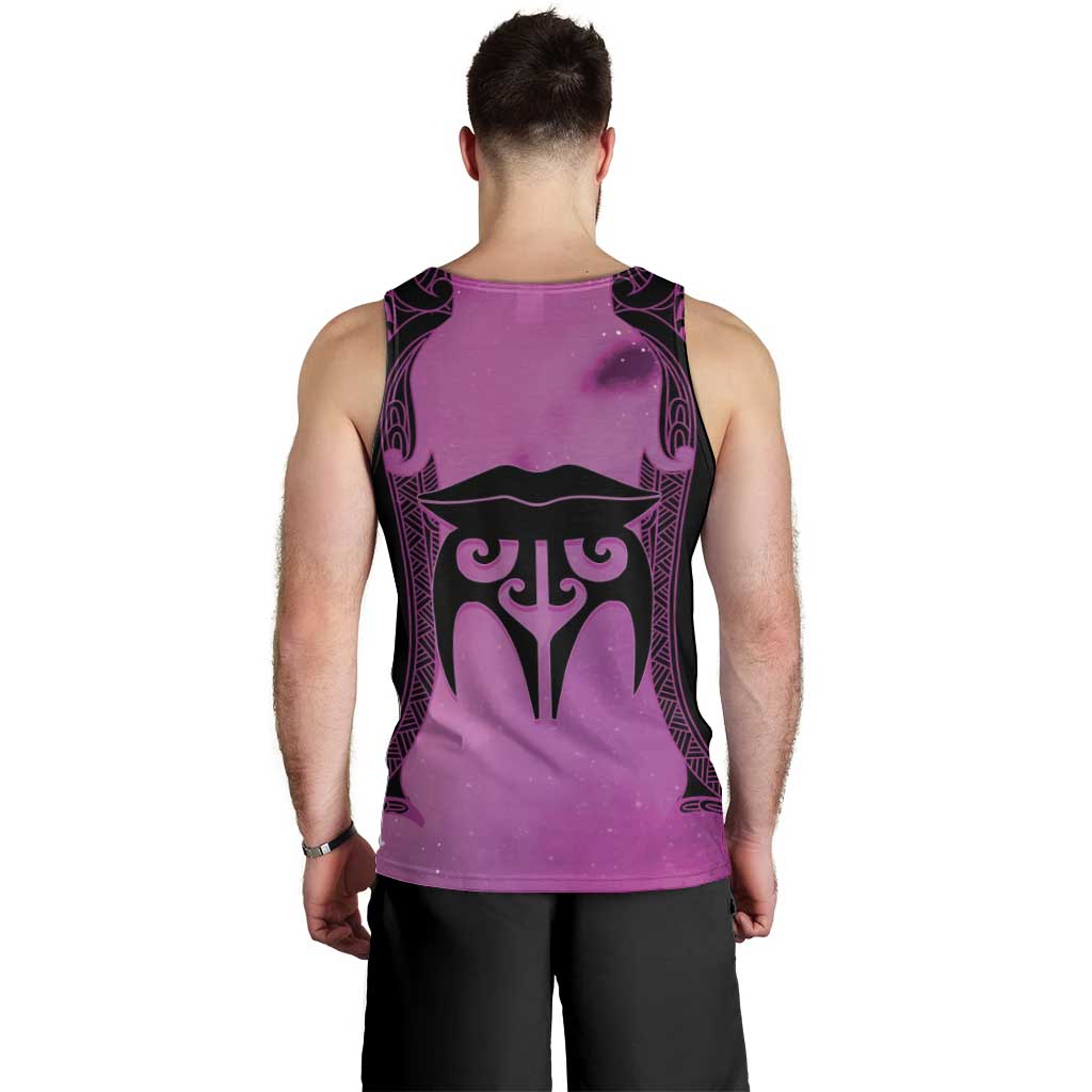 Personalised Moko Kauae New Zealand Men Tank Top Maori Chin Tattoo Pink LT14 - Polynesian Pride