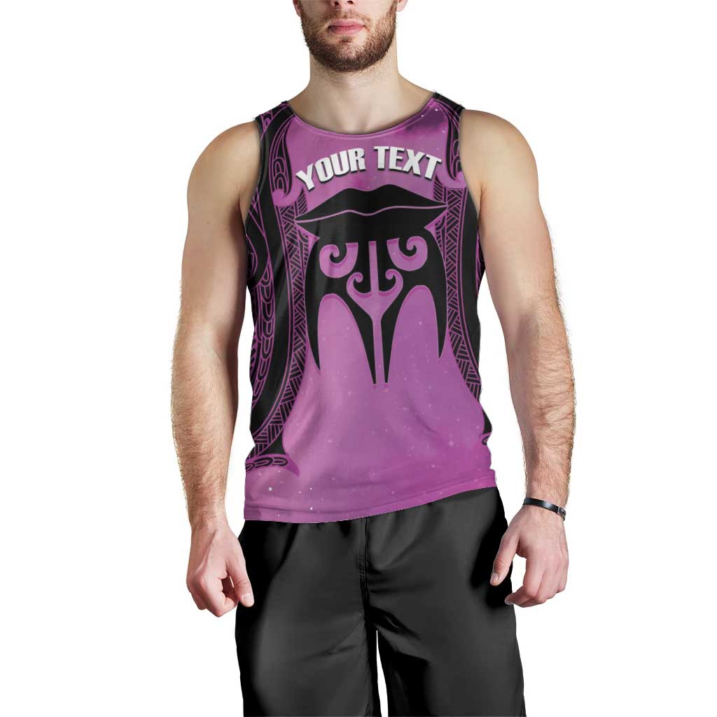 Personalised Moko Kauae New Zealand Men Tank Top Maori Chin Tattoo Pink LT14 - Polynesian Pride