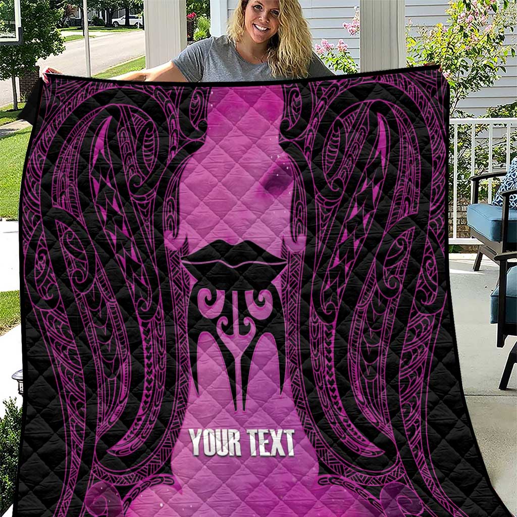 Personalised Moko Kauae New Zealand Quilt Maori Chin Tattoo Pink LT14 Pink - Polynesian Pride