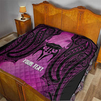 Personalised Moko Kauae New Zealand Quilt Maori Chin Tattoo Pink LT14 - Polynesian Pride