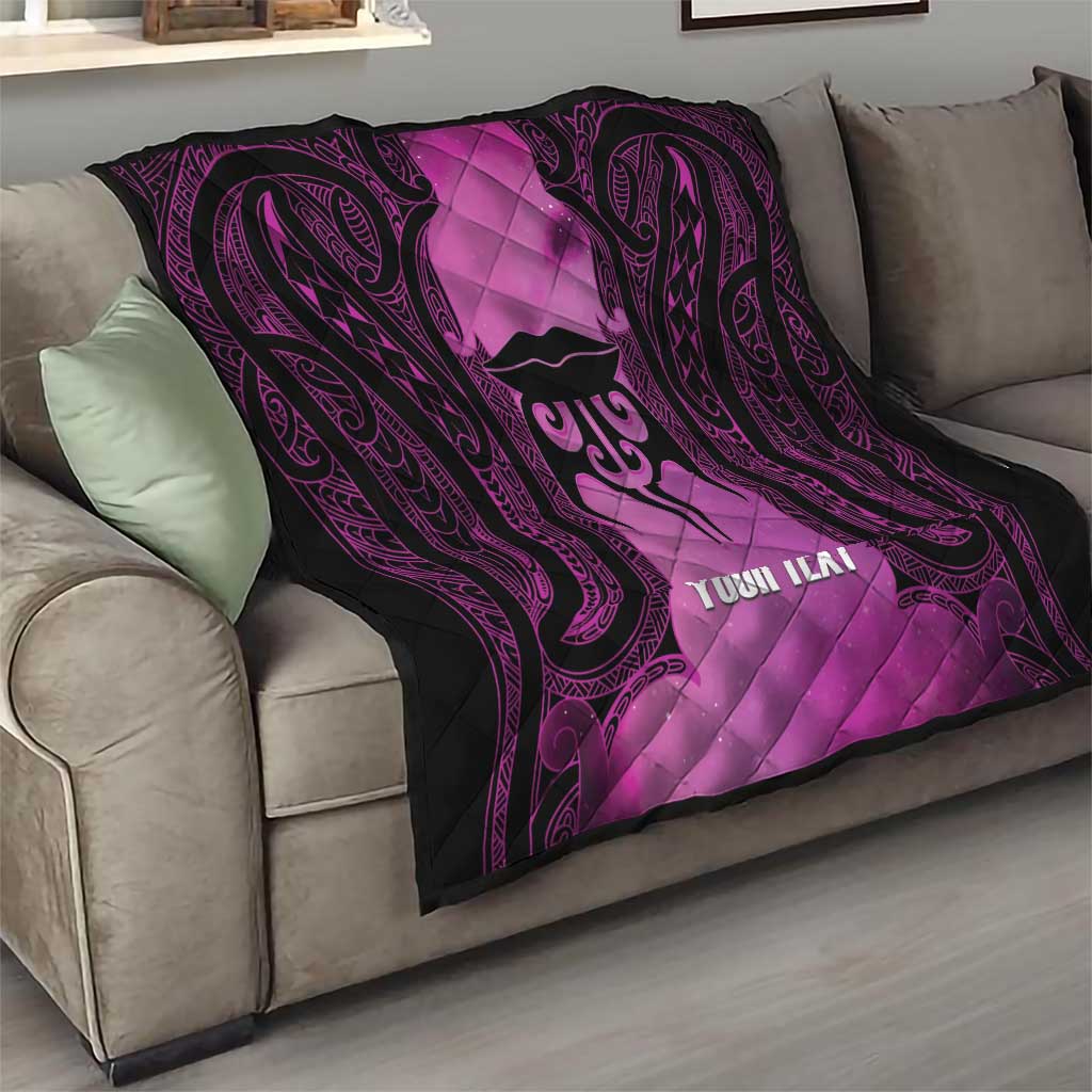 Personalised Moko Kauae New Zealand Quilt Maori Chin Tattoo Pink LT14 - Polynesian Pride