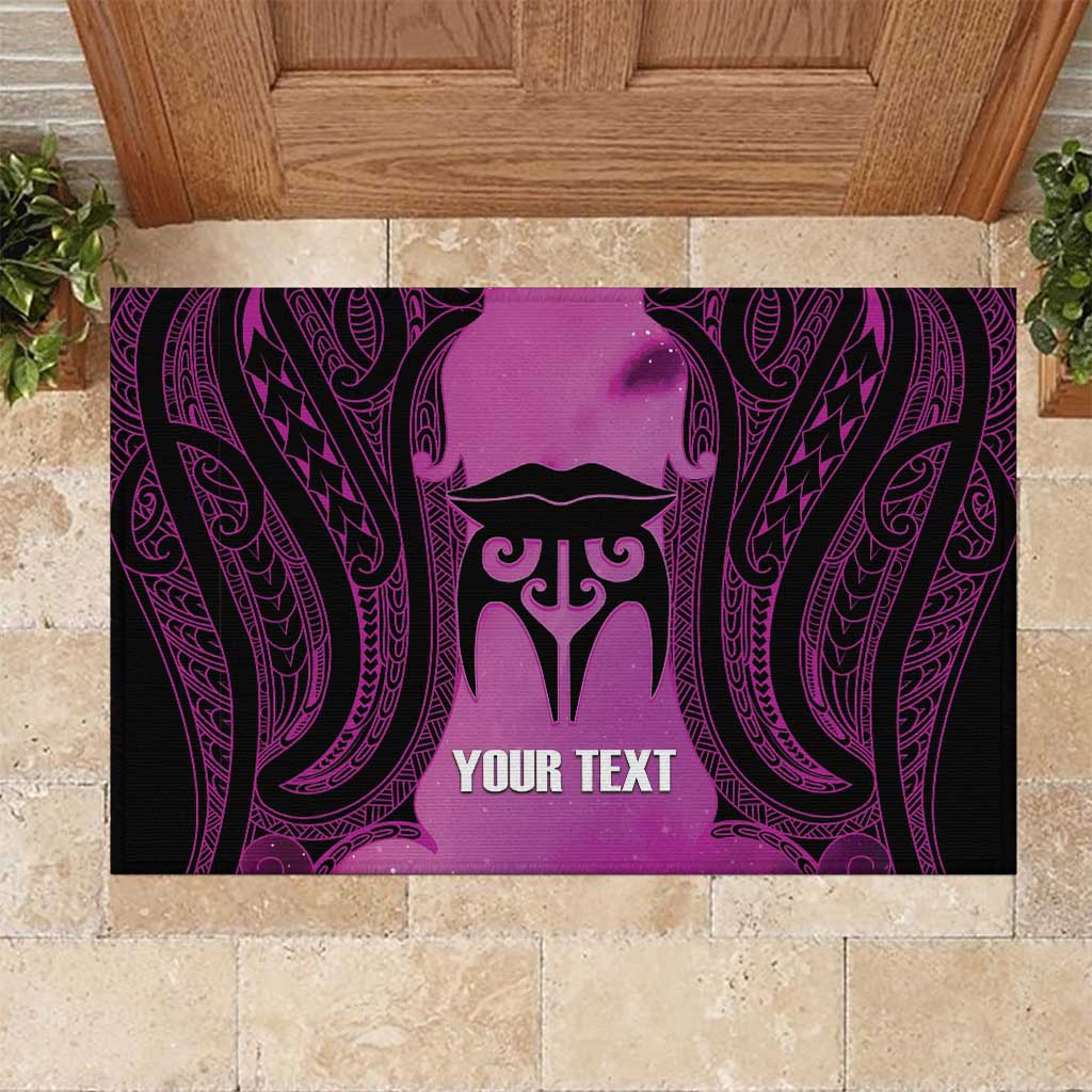 Personalised Moko Kauae New Zealand Rubber Doormat Maori Chin Tattoo Pink LT14 Pink - Polynesian Pride