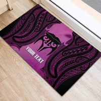 Personalised Moko Kauae New Zealand Rubber Doormat Maori Chin Tattoo Pink LT14 - Polynesian Pride