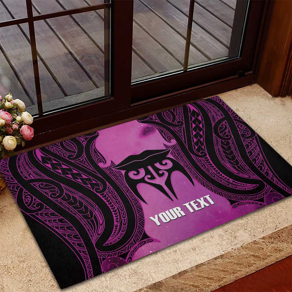Personalised Moko Kauae New Zealand Rubber Doormat Maori Chin Tattoo Pink LT14 - Polynesian Pride