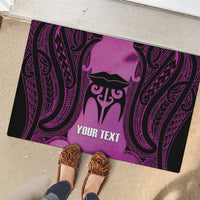 Personalised Moko Kauae New Zealand Rubber Doormat Maori Chin Tattoo Pink LT14 - Polynesian Pride