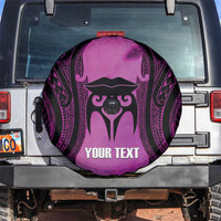 Personalised Moko Kauae New Zealand Spare Tire Cover Maori Chin Tattoo Pink - Polynesian Pride